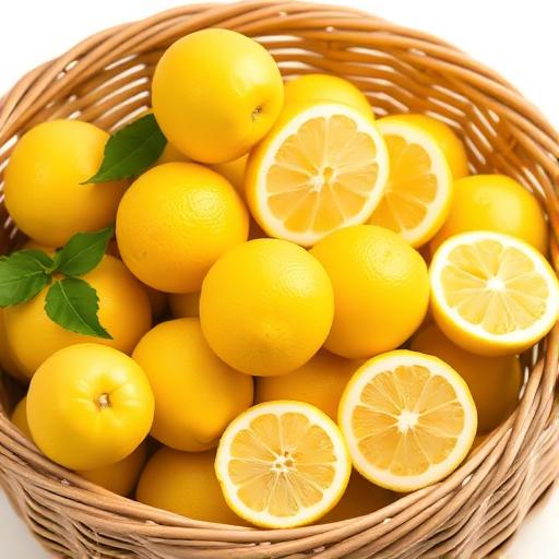 Basket of fresh lemons